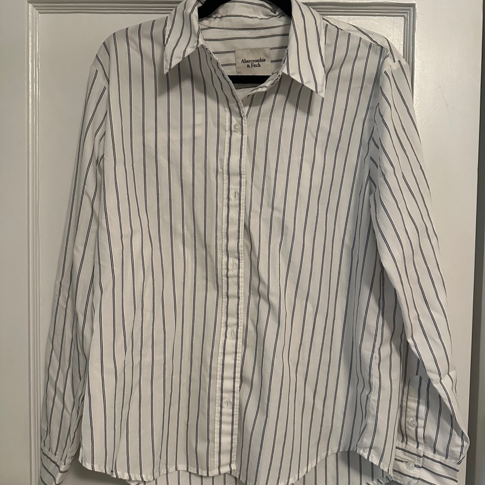 Abercrombie pinstripe dress shirt medium